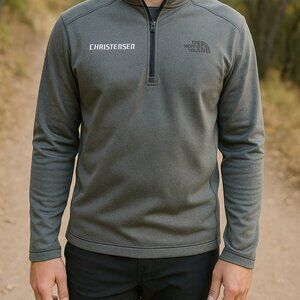 The North Face Quarter-Zip Pullover Christensen Logo Gray Large